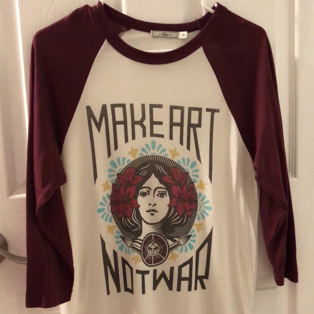 Obey 3 quarter sleeves shirt
